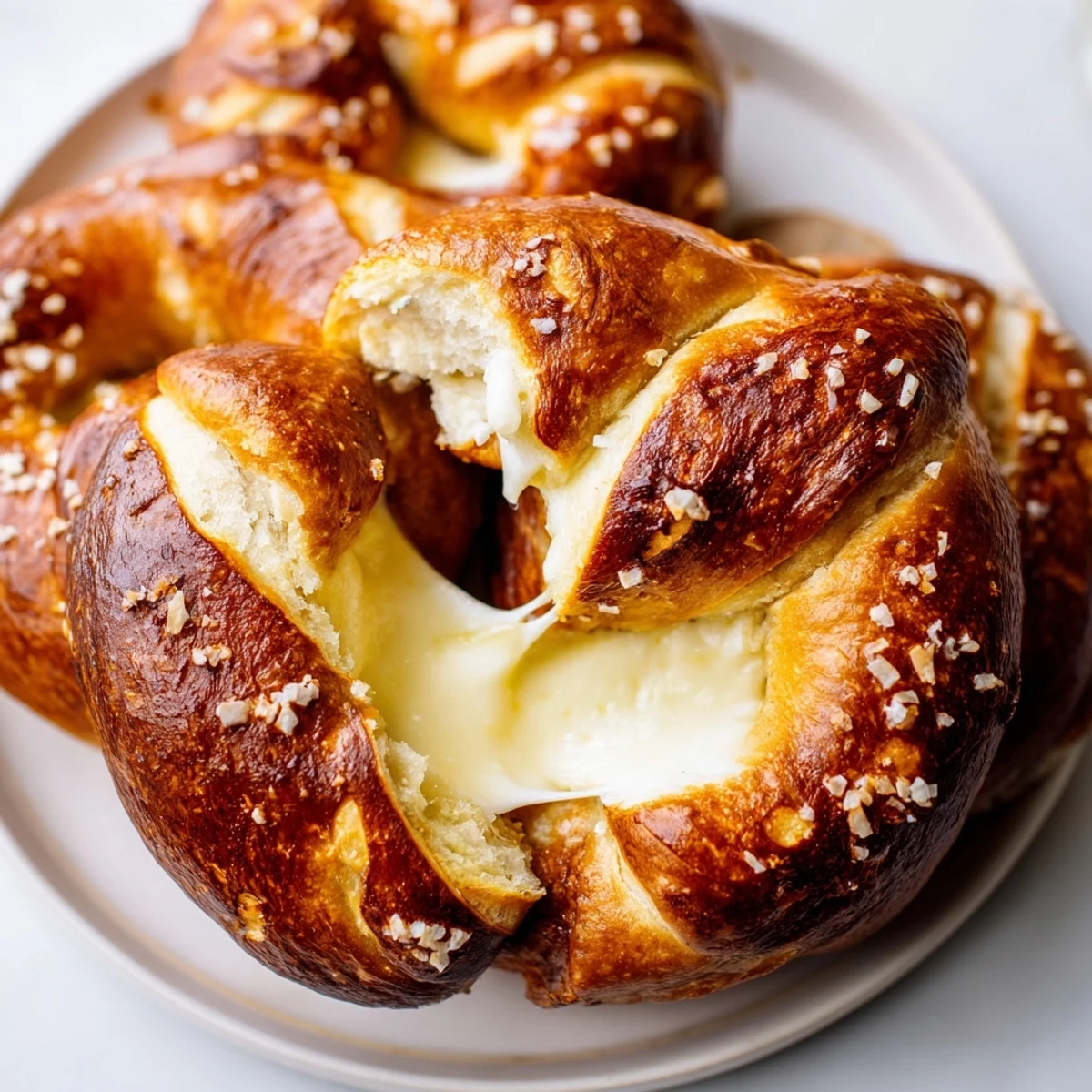 Mozzarella Stuffed Soft Pretzels