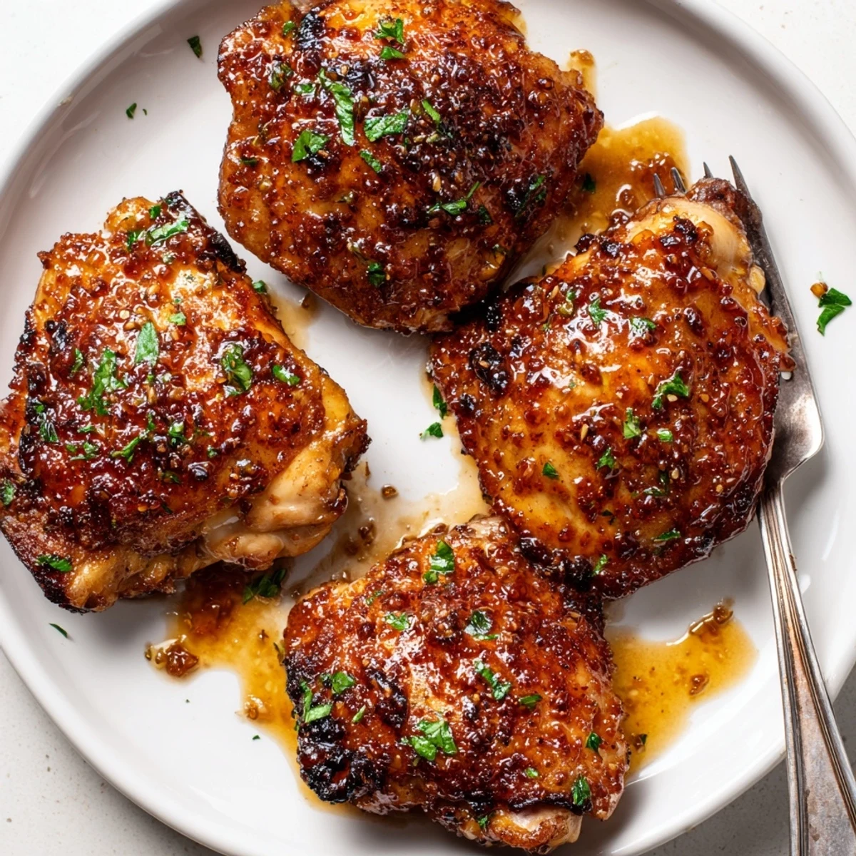 Family-style Maple Glazed Chicken Thighs served with mashed potatoes and roasted vegetables