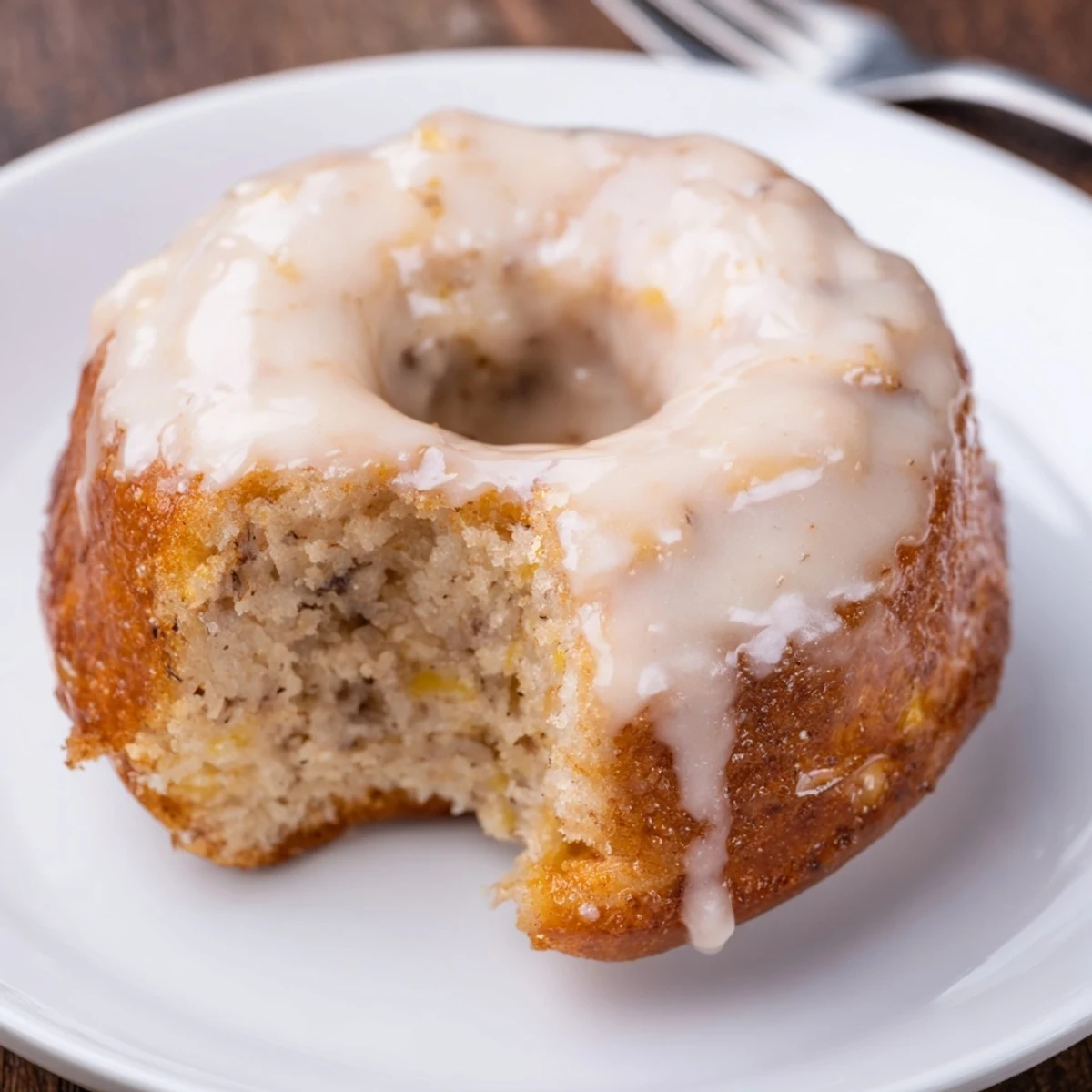 Warm Banana Donuts cooling on wire rack, cinnamon aroma rising