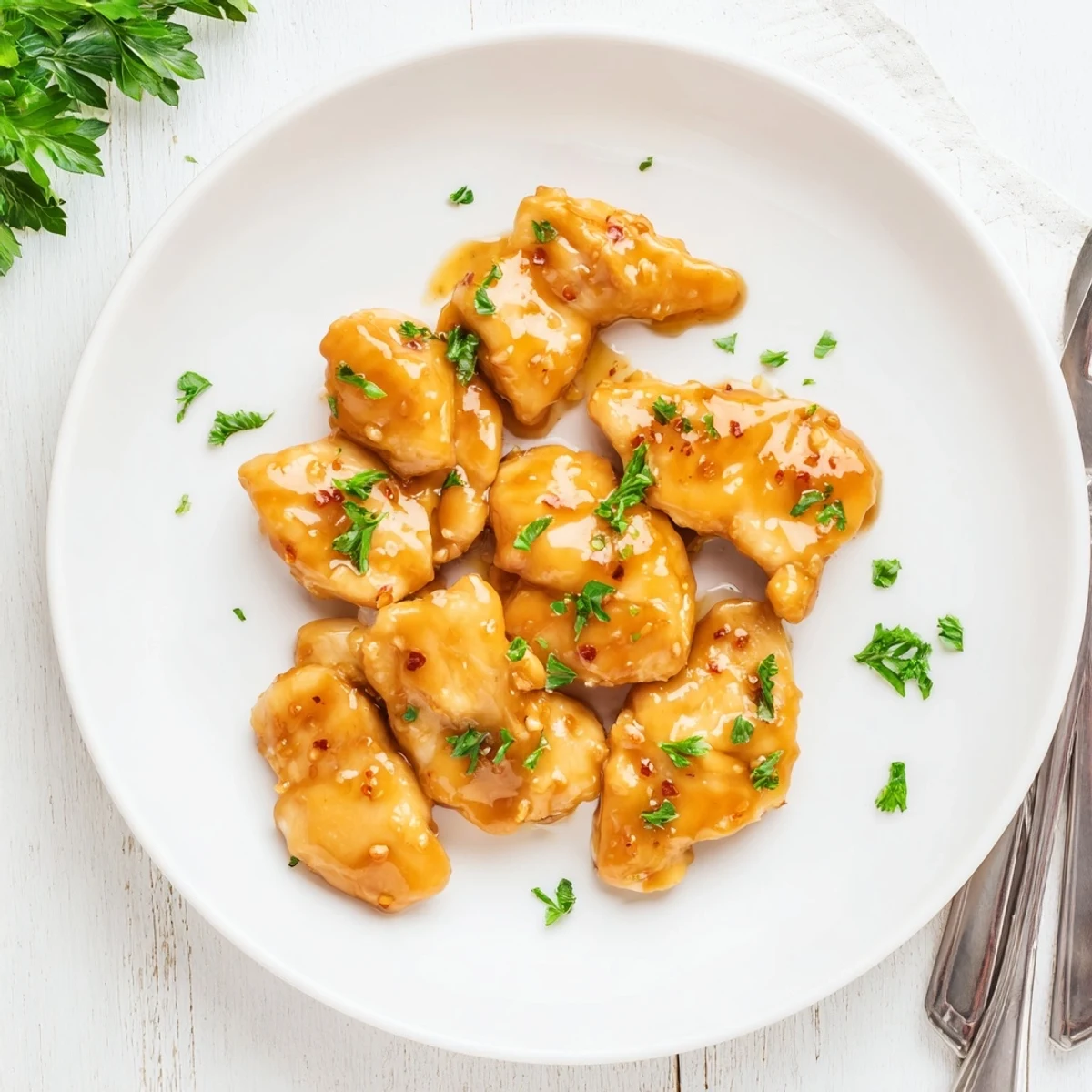 Juicy oven baked honey mustard chicken pieces coated in sticky sweet and tangy glaze