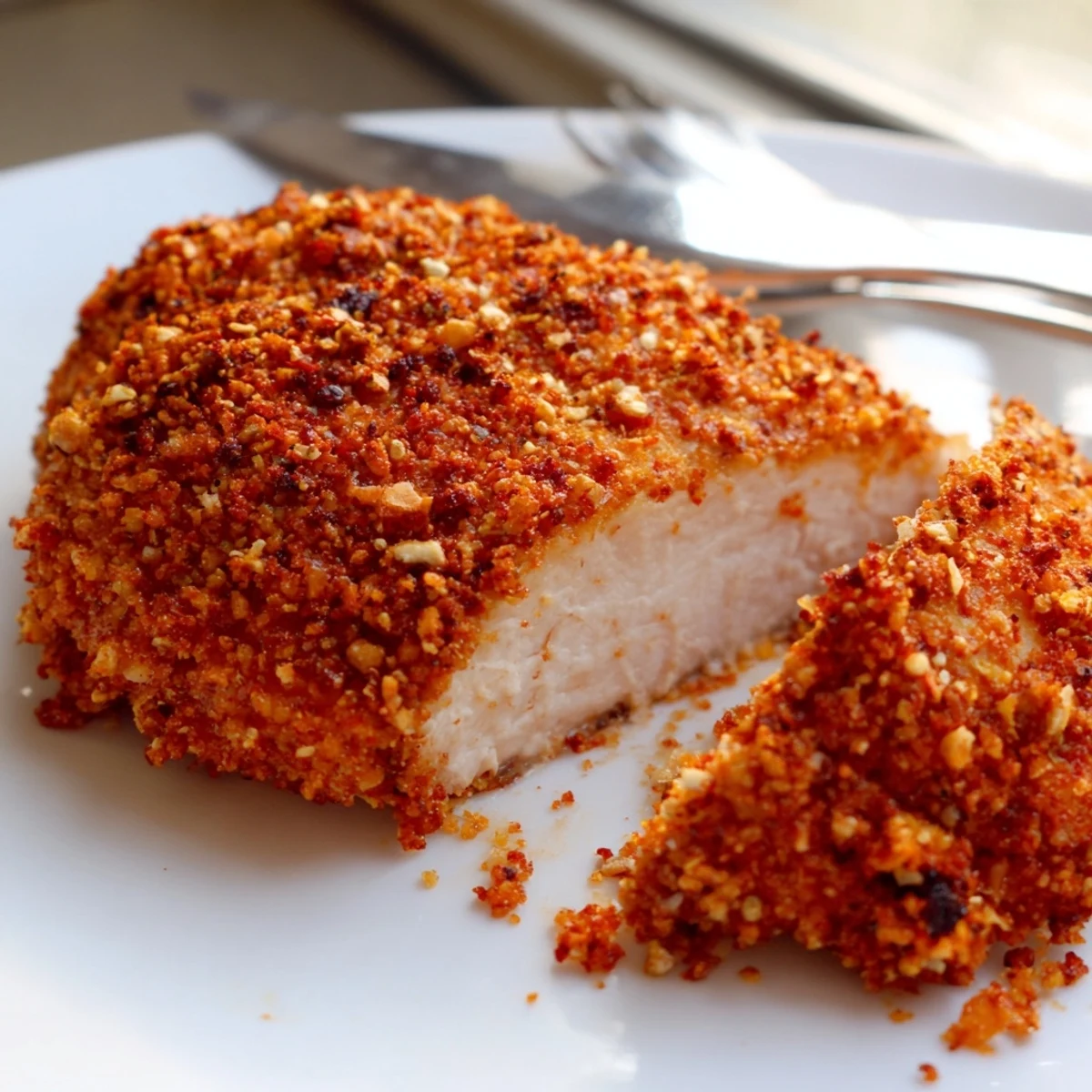 Paprika Parmesan Chicken served alongside roasted vegetables on a weeknight dinner table