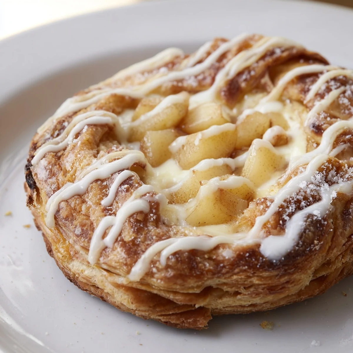 Golden Apple Cheese Danishes fresh from the oven with sweet cinnamon apple filling